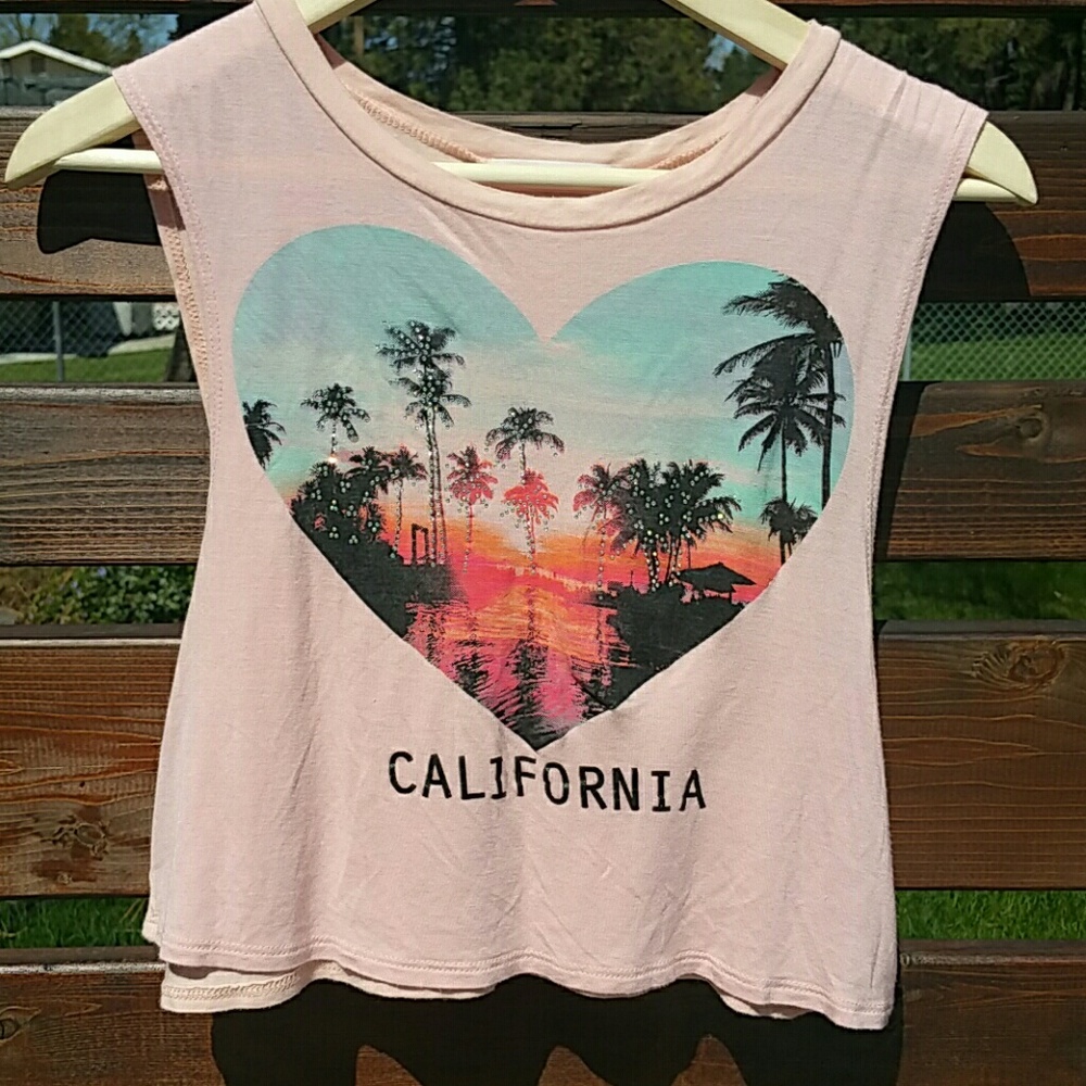 French Pastry crop top graphic pink California